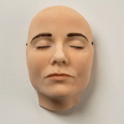 Gillian Wearing, Sleeping Mask (for Parkett, no. 70), 2004; Wax reinforced with polymer resin, paint, 8 1/4 x 5 5/8 in.; National Museum of Women in the Arts, Gift of Heather and Tony Podesta Collection; © Gillian Wearing/Artists Rights Society, New York/DACS, London; Photo by Lee Stalsworth