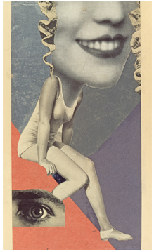 Hannah Höch Für ein Fest gemacht (Made for a Party) 1936, collage, 36 x 19.8 cm, collection of IFA, Stuttgart.